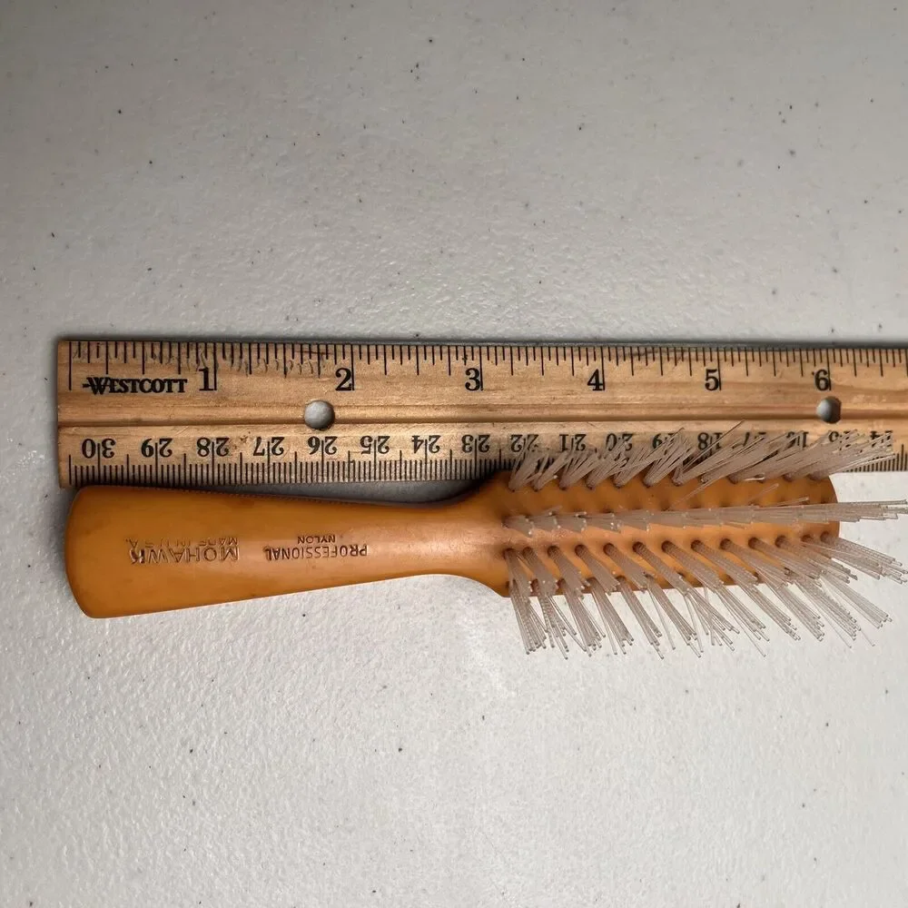 Vintage Mohawk Hair Brush Professional Nylon Bristles Made In USA Yellow